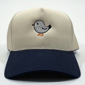 Birdie Golf Embroidered Hat | Cream & Navy Snapback